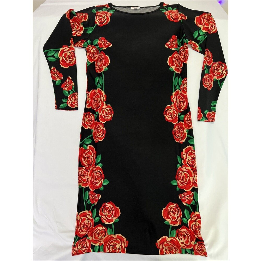 Botanical Long Sleeve Dress Size XL Floral Romantic Party Evening Wedding Guest